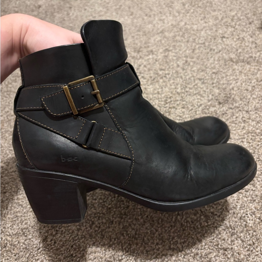 Black Leather Ankle Boots